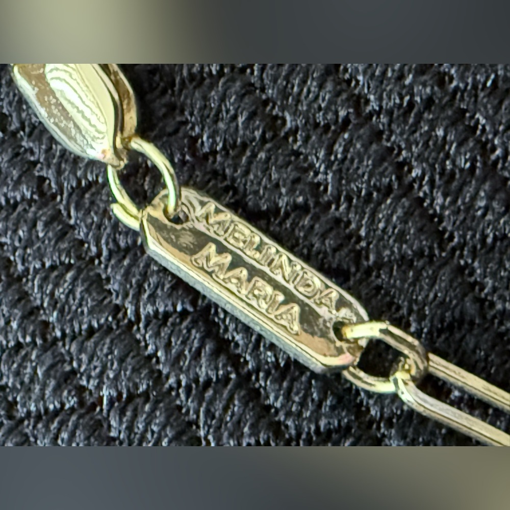 Melinda Maria Baby Samantha Teardrop Lariat Necklace Gold - NWOT - Picture 4 of 5
